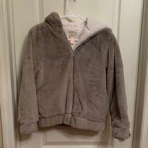 Cozy pale green forever 21 girls Faux Fur Zip-Up Jacket size xs